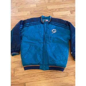 Puma/ Team NFL Men's vintage embroidered Dolphins snap button puffer jacket sz M